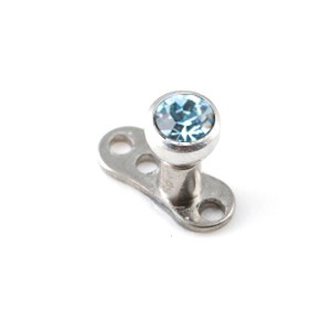 Strassstein Kugel Türkisblau für Microdermal Piercing / Dermal Anchor