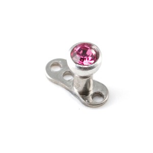 Pink Strass Ball Top for Microdermal Piercing