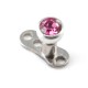 Bola Strass Rosa para Piercing Microdermal