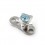 Diamant Etoile Strass Bleu Turquoise pour Piercing Microdermal