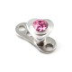 Coeur Strass Rose pour Microdermal