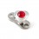 Diamant Coeur Strass Rouge pour Piercing Microdermal