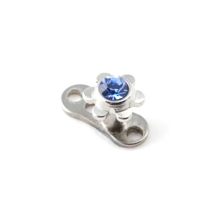 Strassstein Blume Marineblau für Microdermal Piercing / Dermal Anchor