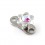 Diamant Fleur Strass Multicolore pour Piercing Microdermal