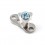 Diamant Papillon Strass Bleu Turquoise pour Piercing Microdermal