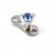 Diamant Papillon Strass Bleu Marine pour Piercing Microdermal