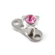 Papillon Strass Rose pour Microdermal