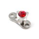 Papillon Strass Rouge pour Microdermal