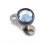 Light Blue Blackline Round Swarovski Diamond for Microdermal Piercing