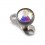 Rainbow Blackline Round Swarovski Diamond for Microdermal Piercing
