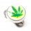White Cannabis Logo for Microdermal Piercing