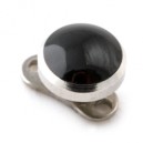 316L Surgical Steel Black Rounded Disc Top for Microdermal