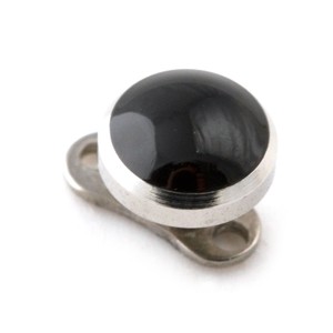 316L Surgical Steel Black Rounded Disc Top for Microdermal Piercing