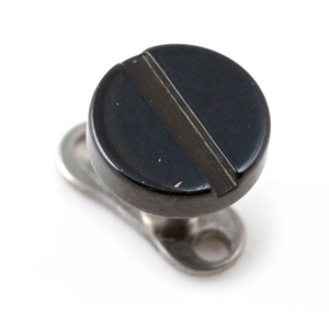 Blackline 316L Surgical Steel Black Screw Disc Top for Microdermal Piercing