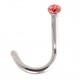 Nez Acier Chirurgical Strass Rouge