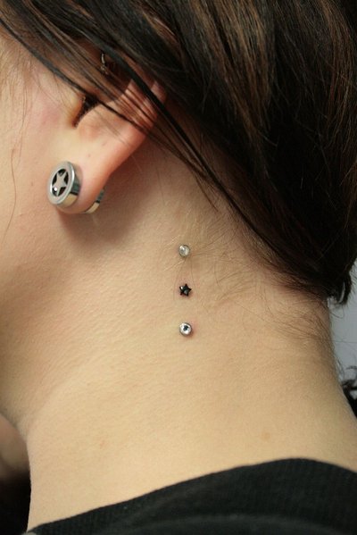 dermal piercing behind ear